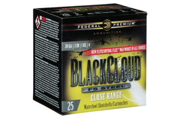 Image of Federal PWBXD2094 Black Cloud FS Steel Close Range 20 Gauge 3 1 Oz 4 Shot 25 Bx