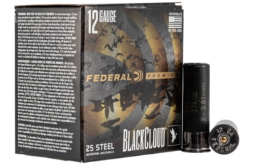 Image of Federal PWBXI1422 Black Cloud FS Steel 12 Gauge 3 1 1/4 Oz 2 Shot 25 Rounds