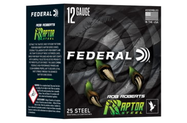 Image of Federal Rob Roberts Raptor Steel 12 Gauge 1 3/8oz 3in Shotgun Ammo, #4, 25 Rounds, RRS1384