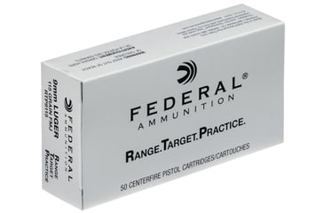 Image of Federal RTP9115 Range And Target 9 mm Luger 115 Gr Full Metal Jacket FMJ 50 Bx
