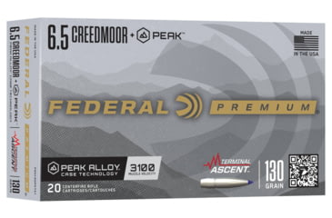 Image of Federal Terminal Ascent 6.5 Creedmoor 130 grain Federal Premium Peak Alloy Cased Rifle Ammunition