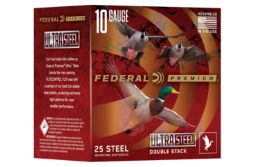 Image of Federal Ultra Steel 10 Gauge 5/8oz 3 1/2in Shotgun Ammo, BBB&amp;1 Shot, 25 Rounds, PWUX107 BBB1