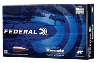 Image of Federal V243VM58 Varmint &amp; Predator 243 Win 58 Gr Hornady V-Max VMX 20 Bx/ 10