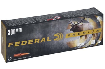 Image of Federal Premium VITAL-SHOK .300 Winchester Short Magnum 180 Grain Nosler Partition Centerfire Rifle Ammunition