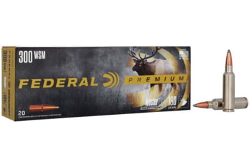 Image of Federal Premium VITAL-SHOK .300 Winchester Short Magnum 180 Grain Nosler Partition Centerfire Rifle Ammunition