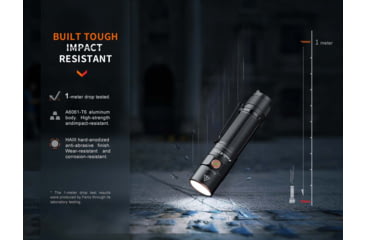 Image of Fenix E35R, Flashlight, White LED, 3,100 Lumens, 4.72 Long, Anodized Finish, Black, Includes Rechargeable ARB-L21-5000 Battery and USB Type-C Charging Cable