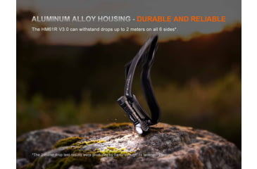 Image of Fenix HM61RV3, Headlamp, White LED, 1,800 Lumens, Matte Finish, Black, Includes Headband and Rechargeable ARB-L18-4000 Battery