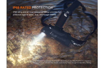 Image of Fenix HM61RV3, Headlamp, White LED, 1,800 Lumens, Matte Finish, Black, Includes Headband and Rechargeable ARB-L18-4000 Battery