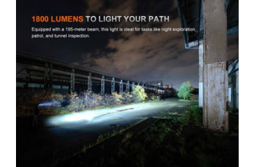 Image of Fenix HM61RV3, Headlamp, White LED, 1,800 Lumens, Matte Finish, Black, Includes Headband and Rechargeable ARB-L18-4000 Battery