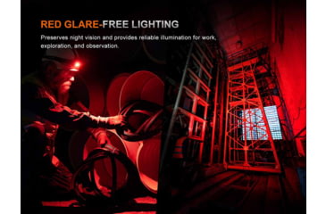 Image of Fenix HM61RV3, Headlamp, White LED, 1,800 Lumens, Matte Finish, Black, Includes Headband and Rechargeable ARB-L18-4000 Battery