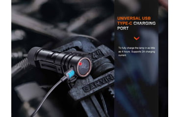 Image of Fenix HM71R, Headlamp, White LED, 2,700 Lumens, Matte Finish, Black, Includes Headband and Rechargeable ARB-L21-5000 Battery