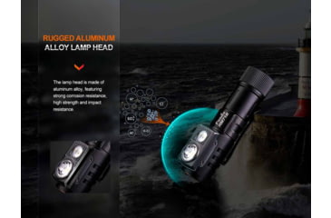Image of Fenix HM71R, Headlamp, White LED, 2,700 Lumens, Matte Finish, Black, Includes Headband and Rechargeable ARB-L21-5000 Battery