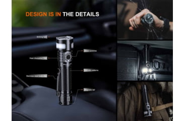 Image of Fenix LD35R, Flashlight, White/Red/Blue LED, 1,800 Lumens, Anodized Finish, Black, Includes Rechargeable 18650 Battery and USB Type-C Charging Cable