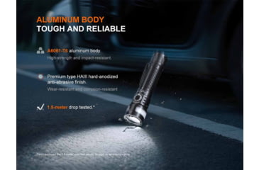 Image of Fenix LD35R, Flashlight, White/Red/Blue LED, 1,800 Lumens, Anodized Finish, Black, Includes Rechargeable 18650 Battery and USB Type-C Charging Cable