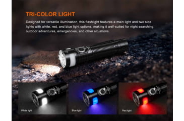 Image of Fenix LD35R, Flashlight, White/Red/Blue LED, 1,800 Lumens, Anodized Finish, Black, Includes Rechargeable 18650 Battery and USB Type-C Charging Cable