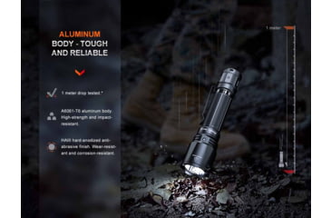 Image of Fenix TK11R, Flashlight, White LED, 1,600 Lumens, Anodized Finish, Black, Includes Rechargeable 18650 Battery and USB Type-C Charging Cable