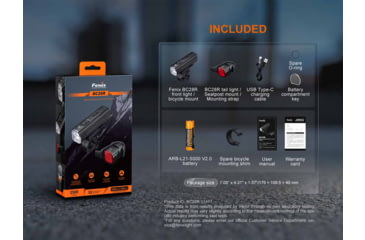 Image of Fenix Fenix BC28R Rechargeable Lithium Ion 2500 Lumens LED Bike Light, Black, BC28RBCBK