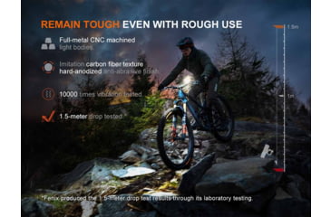Image of Fenix Fenix BC28R Rechargeable Lithium Ion 2500 Lumens LED Bike Light, Black, BC28RBCBK