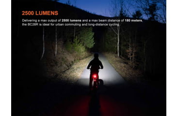 Image of Fenix Fenix BC28R Rechargeable Lithium Ion 2500 Lumens LED Bike Light, Black, BC28RBCBK
