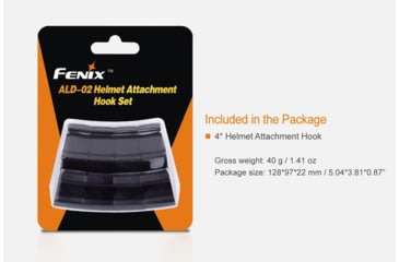 Image of Fenix Lighting ALD-02 Helmet Headlamp Hooks, Black, ALD-02