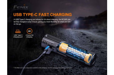 Image of Fenix BC26R Lithium Ion 1600 Lumens Bike Light, Black, BC26RXBK