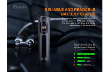 Image of Fenix BC26R Lithium Ion 1600 Lumens Bike Light, Black, BC26RXBK