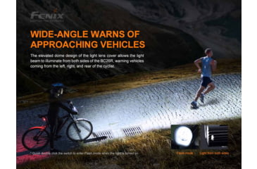 Image of Fenix BC26R Lithium Ion 1600 Lumens Bike Light, Black, BC26RXBK
