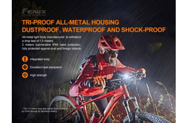 Image of Fenix BC26R Lithium Ion 1600 Lumens Bike Light, Black, BC26RXBK