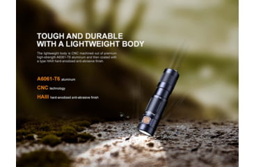Image of Fenix Lighting E09R Lithium Ion 600 Lumens Flashlight, Black, E09RSBK