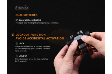 Image of Fenix Lighting HM65R Lithium Ion 1400 Lumens Cree XM-L2 U2 , XP-G2 R5 LED Headlamp, Black, HM65RL2BK