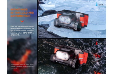 Image of Fenix HM65R-T V2.0 Lithium Ion 1600 Lumens Luminus SST40 LED, Luminus SST20 LED Headlamp, Black, HM65RTV2BK