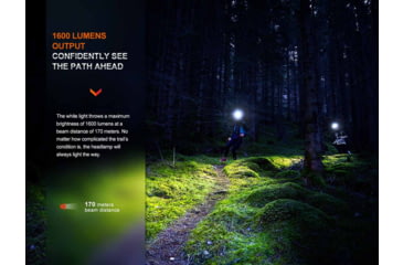 Image of Fenix HM65R-T V2.0 Lithium Ion 1600 Lumens Luminus SST40 LED, Luminus SST20 LED Headlamp, Black, HM65RTV2BK