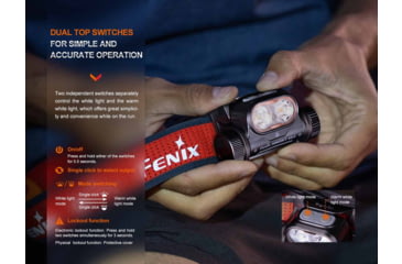 Image of Fenix HM65R-T V2.0 Lithium Ion 1600 Lumens Luminus SST40 LED, Luminus SST20 LED Headlamp, Black, HM65RTV2BK