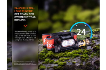 Image of Fenix HM65R-T V2.0 Lithium Ion 1600 Lumens Luminus SST40 LED, Luminus SST20 LED Headlamp, Black, HM65RTV2BK
