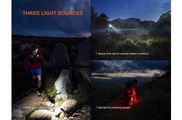 Image of Fenix HP12R-T Lithium Ion 1300 Lumens Luminus SST25, Luminus SST20 CR480, 2835 LED Headlamp, Red, HP12RTRD