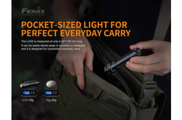 Image of Fenix Lighting LD30 Lithium Ion 1600 Lumens Luminus SST40 LED Flashlight, Black, LD30XLBK-RB