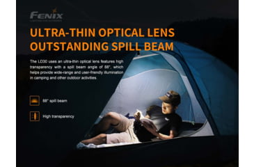 Image of Fenix Lighting LD30 Lithium Ion 1600 Lumens Luminus SST40 LED Flashlight, Black, LD30XLBK-RB