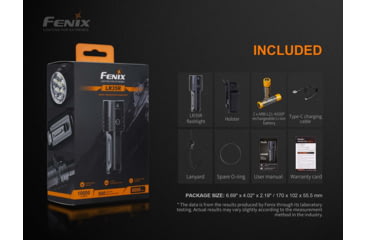 Image of Fenix LR35R Rechargeable 10000 Lumens LED Flashlight, Black, FX-LR35R