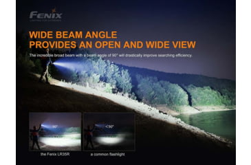 Image of Fenix Lighting LR35R Lithium Ion 10000 Lumens Luminus SST40 LED Flashlight, Black, LR35RSBK