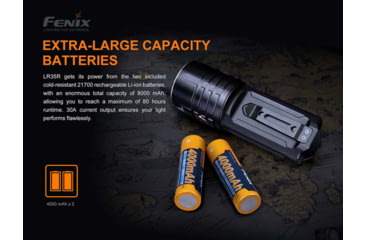 Image of Fenix Lighting LR35R Lithium Ion 10000 Lumens Luminus SST40 LED Flashlight, Black, LR35RSBK