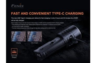 Image of Fenix Lighting LR35R Lithium Ion 10000 Lumens Luminus SST40 LED Flashlight, Black, LR35RSBK