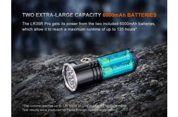 Image of Fenix Lighting LR35R PRO Lithium Ion 10000 Lumens Luminus SFT 25, Luminus SST 25, OSRAM GR QSSPA1.23, SST-10-UV Flashlight, Black, LR35RPRBK