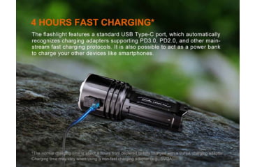 Image of Fenix Lighting LR35R PRO Lithium Ion 10000 Lumens Luminus SFT 25, Luminus SST 25, OSRAM GR QSSPA1.23, SST-10-UV Flashlight, Black, LR35RPRBK