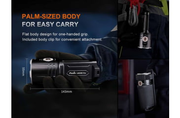 Image of Fenix Lighting LR35R PRO Lithium Ion 10000 Lumens Luminus SFT 25, Luminus SST 25, OSRAM GR QSSPA1.23, SST-10-UV Flashlight, Black, LR35RPRBK