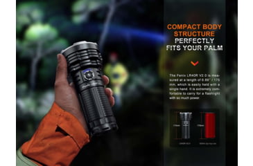 Image of Fenix Lighting LR40R V2.0 Lithium Ion 15000 Lumens Luminus SFT70 LED, Lumileds HL2X LED Flashlight, Black, LR40R2BK