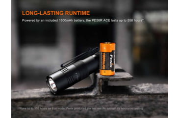 Image of Fenix PD26R ACE Rechargeable 1300 Lumens Compact Tactical LED Flashlight, Black, FX-PD26R-ACE