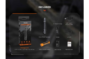 Image of Fenix Lighting PD32R Lithium Ion 1400 Lumens Luminus SFT40 LED Flashlight, Black, PD32RSTBK