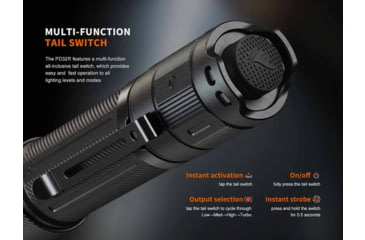 Image of Fenix Lighting PD32R Lithium Ion 1400 Lumens Luminus SFT40 LED Flashlight, Black, PD32RSTBK