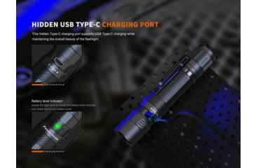 Image of Fenix Lighting PD32R Lithium Ion 1400 Lumens Luminus SFT40 LED Flashlight, Black, PD32RSTBK