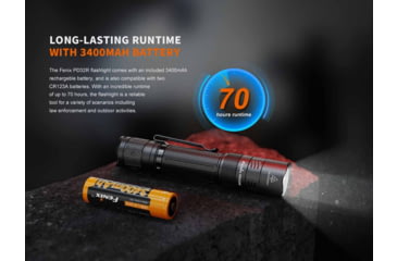 Image of Fenix Lighting PD32R Lithium Ion 1400 Lumens Luminus SFT40 LED Flashlight, Black, PD32RSTBK